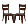 Pack Of 2 Paddedside Chairs In Dark Cherry Solid Cherry Dining Room Dining Chairs Ladder Back Faux Leather