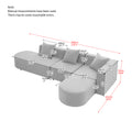 Modern L Shape Boucle Sofa With Curved Seat Facing Right Gray Modern Boucle