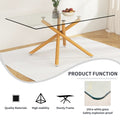 A Table With Four Chairs. Glass Dining Table With 0.39 