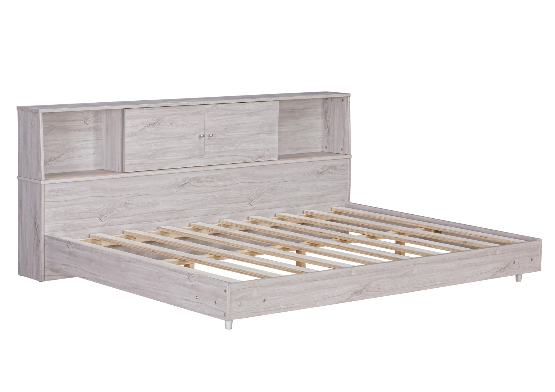 Full Size Daybed Frame With Storage Bookcases,White Oak White Oak Solid Wood Mdf