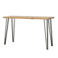 Natural And Matte Black Sofa Table With Hairpin Leg Brown Primary Living Space Farmhouse,Rustic Tabeltop Acacia Rectangular Coffee & End Tables Powder Coated Wood
