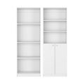 Veta 2 Piece Living Room Set With 2 Bookcases, White White Particle Board Particle Board