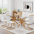 1 Table And 6 Chairs. Glass Dining Table With 0.39 