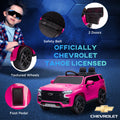 Aosom Chevrolet Tahoe Licensed Kids Ride On Car, 12V Battery Powered Kids Electric Car With Remote Control, Music, Lights, Horn, Suspension For 3 6 Years Old, Pink Pink Steel