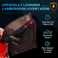 Aosom Lamborghini Aventador Licensed Kids Ride On Car With Scissor Doors, Easy Transport, 12V Electric Car For Kids With Remote Control, Suspension System, Horn, Music, Lights, Red Red Steel