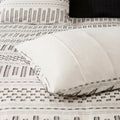 Cotton Jacquard Duvet Cover Mini Set King Ivory Charcoal Cotton