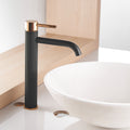 Black Bathroom Faucet, Black And Gold Faucet For Bathroom Sink, Black Single Hole Bathroom Faucet Modern Single Handle Vanity Basin Faucet Bathroom Joystick Geometric One Beige Gold Side Sprayer Deck Mounted Cartridge Valve Single Hole Faucets Matte