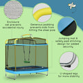 Qaba 3 In 1 Trampoline For Kids, 6.9' Kids Trampoline With Enclosure, Swing, Gymnastics Bar, Toddler Trampoline For Outdoor Indoor Use, Light Blue Blue Steel