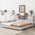 Full Size Daybed Frame With Storage Bookcases,White Oak White Oak Solid Wood Mdf