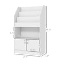 Qaba Toy Storage Cabinet, Kids Bookcase Children'S Bookshelf For Kids Room, Bedroom, Playroom, Nursery, White White Mdf