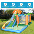 Outsunny 6 In 1 Tropical Inflatable Water Slide Summer Theme Jumping Castle Includes Floating Ball Slide Trampoline Pool Cannon Climbing Wall With Carry Bag, Repair Patches And 450W Air Blower Multicolor Fabric