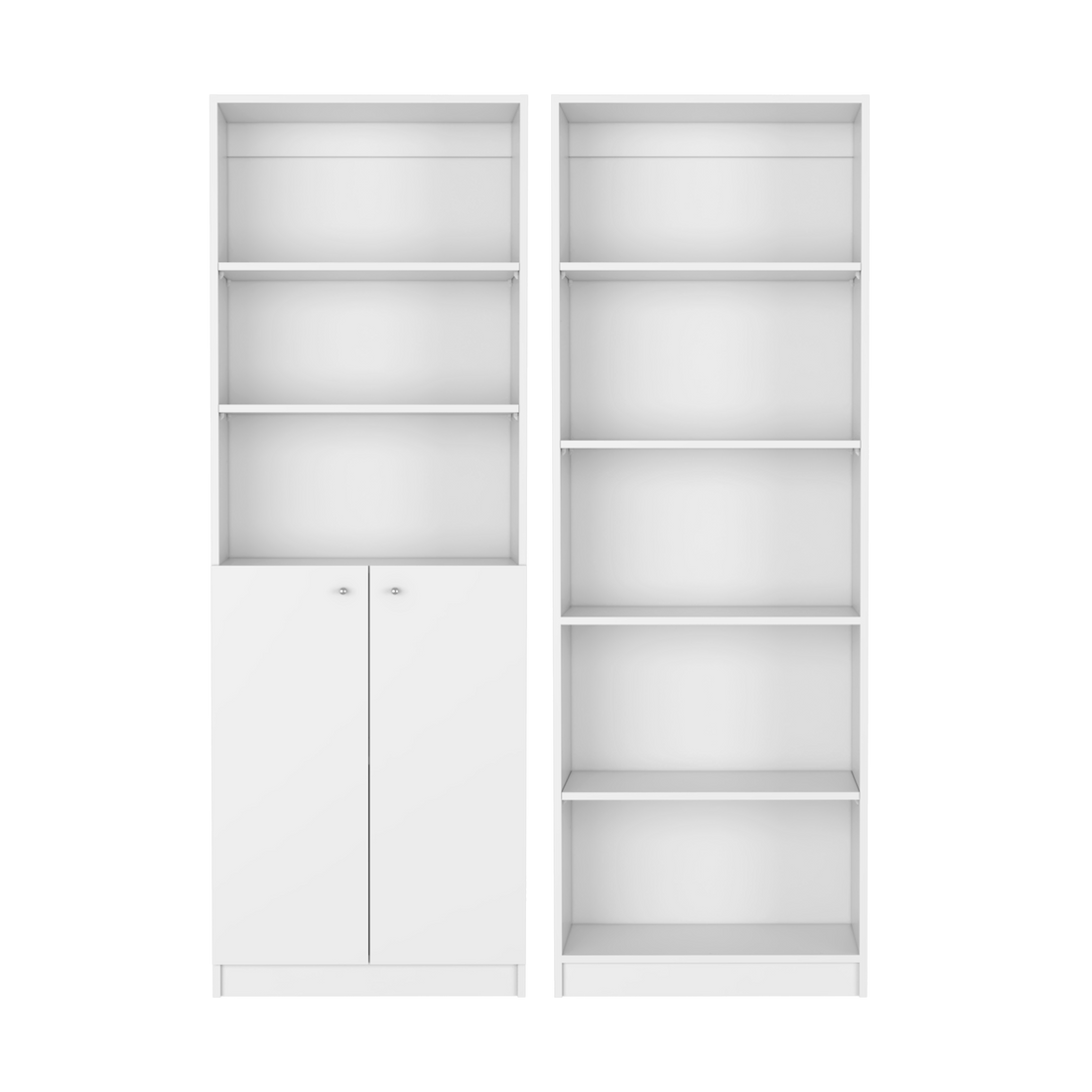 Paonia 2 Piece Living Room Set With 2 Bookcases, White White Particle Board Particle Board
