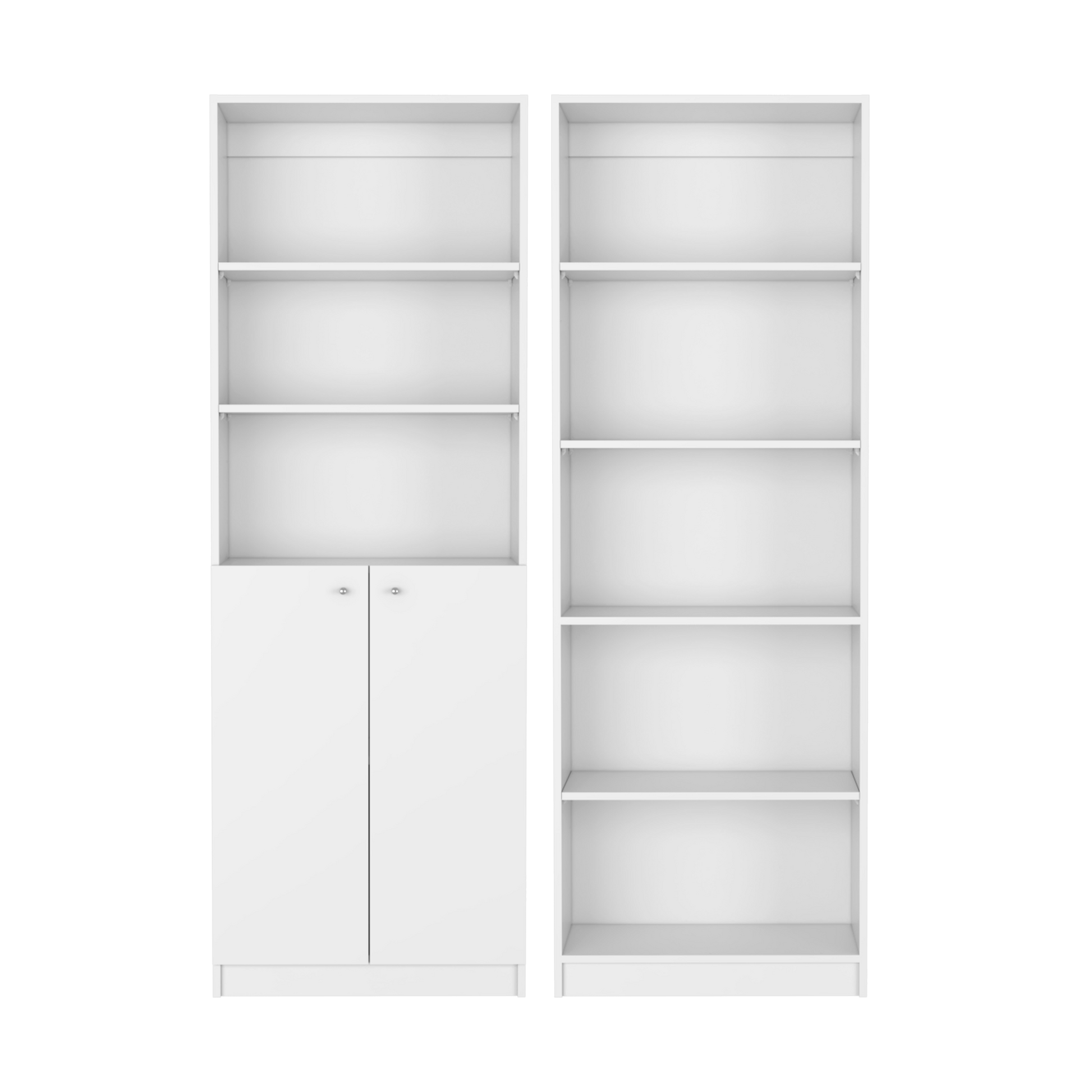 Paonia 2 Piece Living Room Set With 2 Bookcases, White White Particle Board Particle Board
