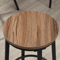 Homcom Industrial 5 Piece Bar Table And Chairs Set, Space Saving Dining Table With 4 Stools For Pub And Kitchen, Black & Brown Brown Particle Board