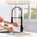 Touchless Kitchen Faucet,Hands Free Automatic Smart Kitchen Faucet Black Smart Kitchen Faucet Black Gold Kitchen Contemporary Ceramic Brass