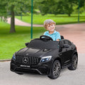 Aosom 12V Toddler Ride On Car With Remote Control, Mercedes Benz Amg Glc63S Coupe, Electric Car With 2 Speed, Mp3 Player, Light, Horn, Songs, Suspension, Black Black Steel