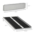 Homcom 5' Aluminum Portable Wheelchair Ramp For Home, Steps, Doorways, Folding Handicap Ramp, Skidproof Carpeted Threshold Ramp With Durability For Strong Load Bearing, Carrying Handle Black Aluminum