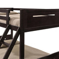 Espresso Twin Full Bunk Bed With Built In Ladder Brown Wood Espresso Bedroom Transitional Rubberwood Bunk Wood