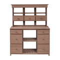 Garden Potting Bench Table, Rustic And Sleek Design With Multiple Drawers And Shelves For Storage, Brown Brown Garden & Outdoor Rustic Wood