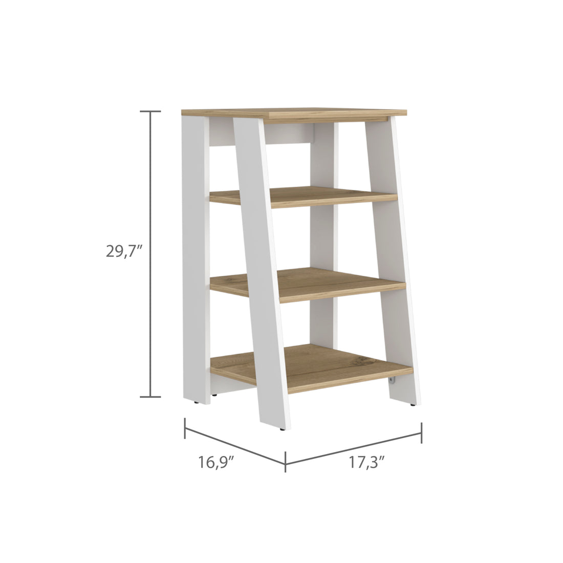 Cabinet 29.7H", Four Shelves, Vertical, Light Oak White Multicolor Casual,Modern Pine Particle Board Particle Board