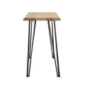 Natural And Matte Black Sofa Table With Hairpin Leg Brown Primary Living Space Farmhouse,Rustic Tabeltop Acacia Rectangular Coffee & End Tables Powder Coated Wood
