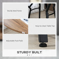 Homcom Industrial 5 Piece Bar Table And Chairs Set, Space Saving Dining Table With 4 Stools For Pub And Kitchen, Black & Brown Brown Particle Board