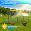 Metal Large Chicken Coop Walk In Poultry Cage Large Chicken Run Arc Shaped Cage With Waterproof Anti Ultravioletcover, 1.00