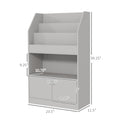 Qaba Toy Storage Cabinet, Kids Bookcase Children'S Bookshelf For Kids Room, Bedroom, Playroom, Nursery, Gray Gray Mdf