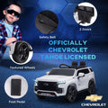 Aosom Chevrolet Tahoe Licensed Kids Ride On Car, 12V Battery Powered Kids Electric Car With Remote Control, Music, Lights, Horn, Suspension For 3 6 Years Old, White White Steel