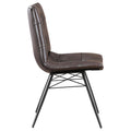 Brown And Gunmetal Back Dining Chairs Set Of 4 Brown Dining Room Industrial Side Chair Tufted Back Upholstered
