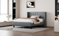 Queen Size Upholstered Platform Bed Frame With Headboard, Mattress Foundation, Wood Slat Support, Quiet, No Box Spring Needed, Easy To Assemble Light Grey Light Gray Wood
