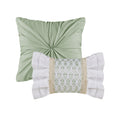 5 Piece Seersucker Comforter Set With Throw Pillows Green Polyester