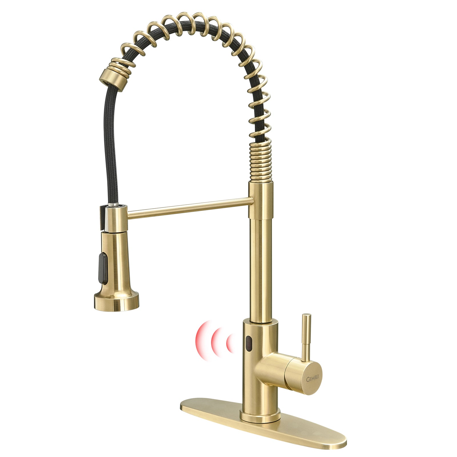 Touchless Kitchen Faucet,Hands Free Automatic Smart Kitchen Faucet Brushed Nickel Gold Smart Kitchen Faucet Brushed Gold Kitchen Contemporary Ceramic Brass