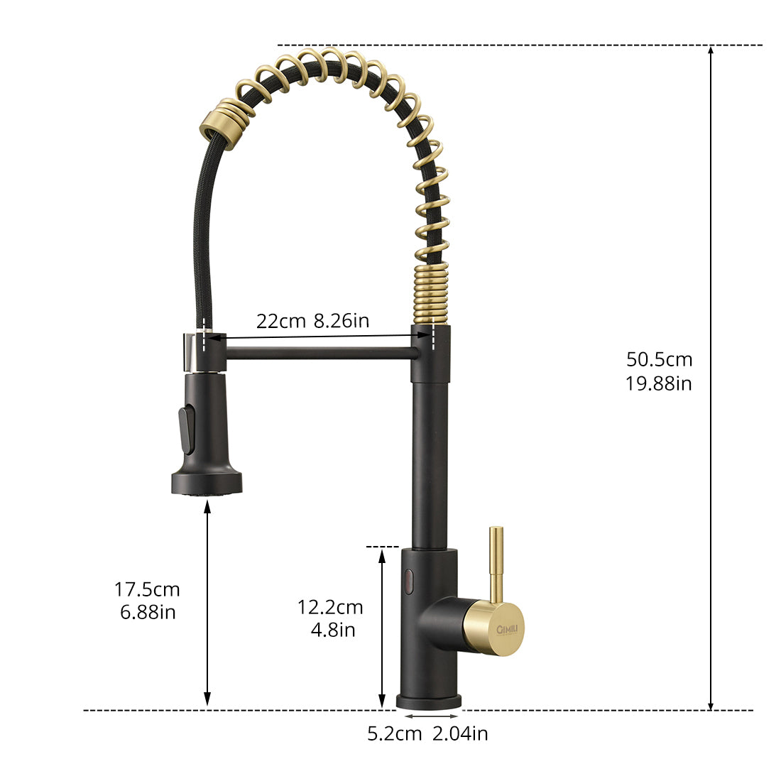 Touchless Kitchen Faucet,Hands Free Automatic Smart Kitchen Faucet Black Smart Kitchen Faucet Black Gold Kitchen Contemporary Ceramic Brass