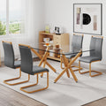 1 Table And 4 Chairs. Glass Dining Table With 0.39 