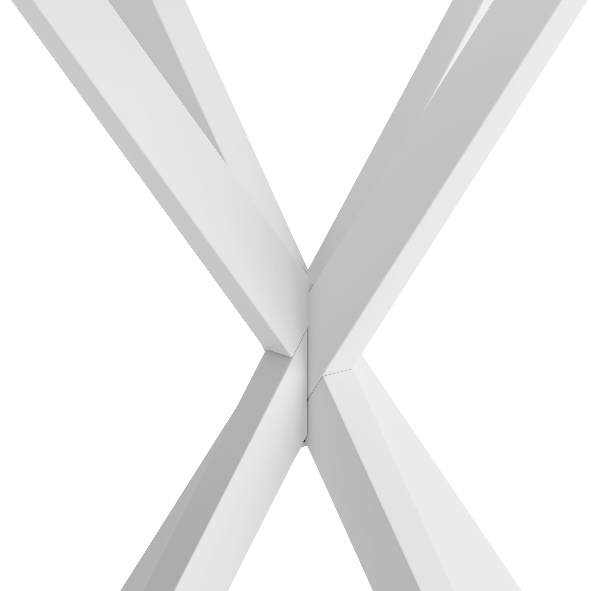 31.5'' Modern Cross Leg Round Dining Table, White Marble Top Occasional Table, Two Piece Removable Top, Matte Finish Iron Legs White Mdf Metal