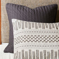 Cotton Jacquard Duvet Cover Mini Set King Ivory Charcoal Cotton