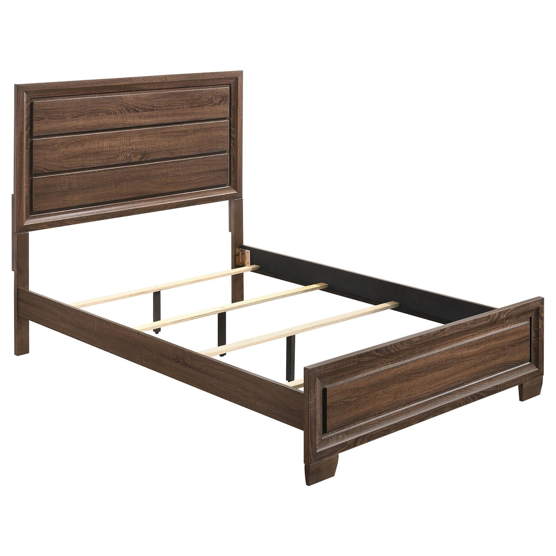 Medium Warm Brown Full Panel Bed Box Spring Required Full Brown Wood Brown Bedroom Transitional Rubberwood Kids Wood