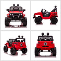 Aosom 12V Kids Ride On Truck With Parent Remote Control, Electric Battery Powered Toy Car With Spring Suspension, Adjustable Speed, Led Lights And Horn, Red Red Steel