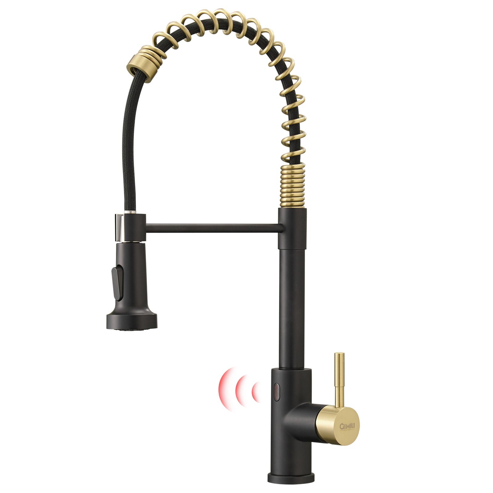 Touchless Kitchen Faucet,Hands Free Automatic Smart Kitchen Faucet Black Smart Kitchen Faucet Black Gold Kitchen Contemporary Ceramic Brass