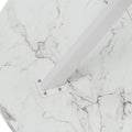 31.5'' Modern Cross Leg Round Dining Table, White Marble Top Occasional Table, Two Piece Removable Top, Matte Finish Iron Legs White Mdf Metal