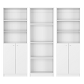 Emery 3 Piece Living Room Set With 3 Bookcases, White White Particle Board Engineered Wood