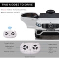 Aosom 12V Toddler Ride On Car With Remote Control, Mercedes Benz Amg Glc63S Coupe, Electric Car With 2 Speed, Mp3 Player, Light, Horn, Songs, Suspension, White White Steel