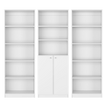 Penrose 3 Piece Living Room Set With 3 Bookcases, White White Particle Board Engineered Wood