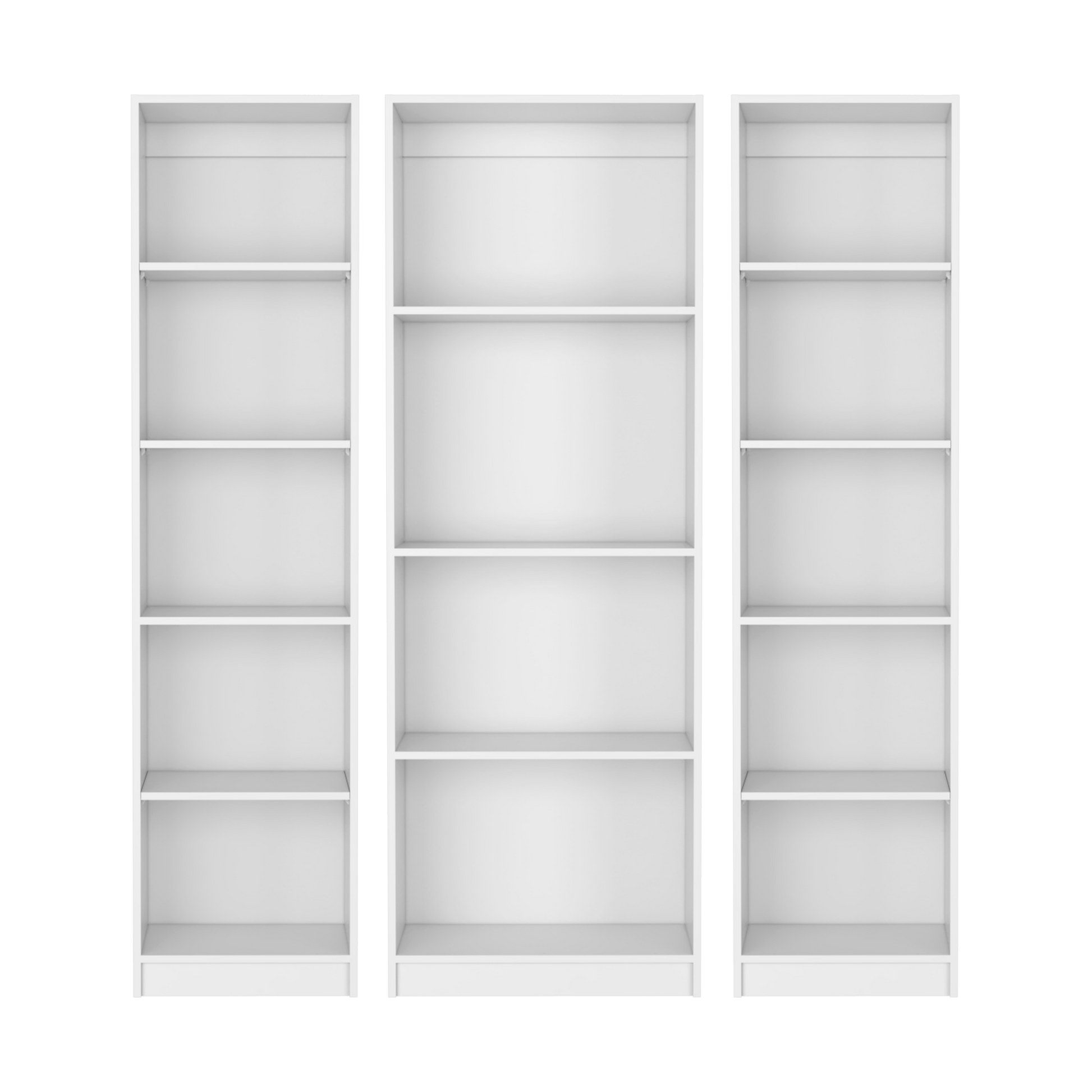 Torrey 3 Piece Living Room Set With 3 Bookcases, White White Particle Board Engineered Wood