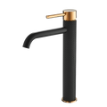 Black Bathroom Faucet, Black And Gold Faucet For Bathroom Sink, Black Single Hole Bathroom Faucet Modern Single Handle Vanity Basin Faucet Bathroom Joystick Geometric One Beige Gold Side Sprayer Deck Mounted Cartridge Valve Single Hole Faucets Matte