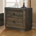 2 Pieces Bedroom Sets Farmhouse Style Full Size Bookcase Captain Bed And Nightstand, Rustic Brown Full Rustic Brown Bed Included,Nightstand Included Plywood