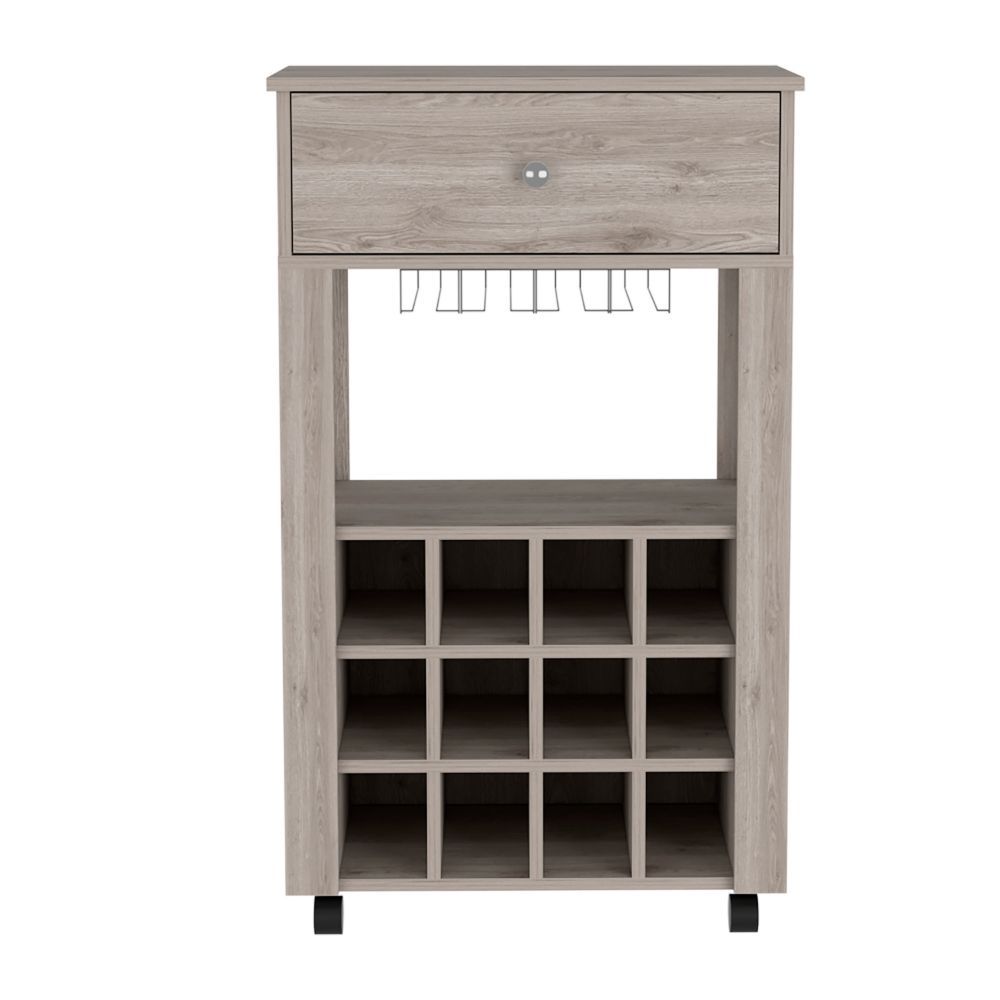 Margh Bar Cart Drawer, Light Gray Gray Particle Board Particle Board