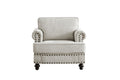 Chenille Modern Upholstered Sofas 1 Seater Couches With Nails And Armrests White White Primary Living Space American Design Polyester Chenille