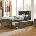 2 Pieces Bedroom Sets Farmhouse Style Twin Size Bookcase Captain Bed And Nightstand, Rustic Brown Twin Rustic Brown Bed Included,Nightstand Included Plywood